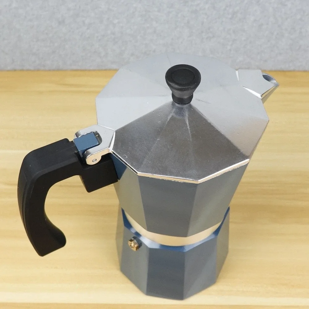 GROSCHE Milano Stovetop Espresso Maker Pot 9 Cups 450ml Blue Used Once